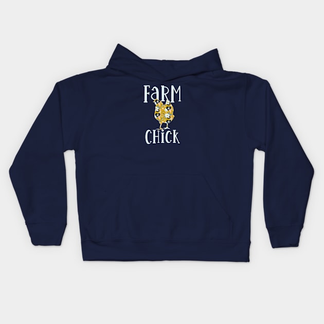 Farm Chick Kids Hoodie by Pink Anchor Digital